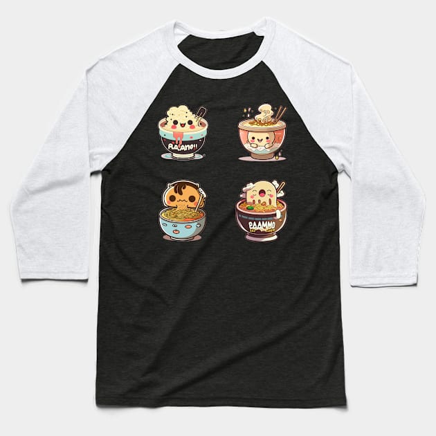 Funny 4 kawaii eating ramen anime kawaii Baseball T-Shirt by HEAHLEEHAH